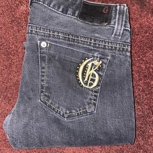 Guess Black Jeans with Gothic Embroidery UNISEX